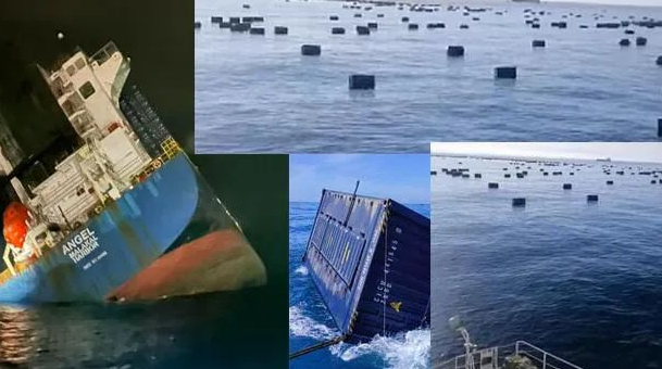 20日在大连启程集装箱船在高雄倾覆沉没